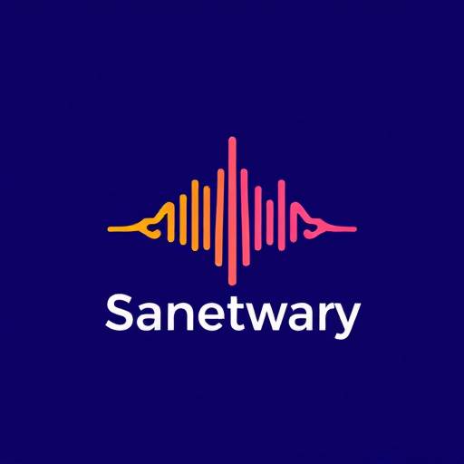 Sonic Sanctuary Recording Studio Logo - a stylized sound wave with a sanctuary icon